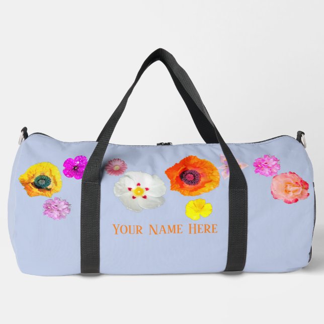 Periwinkle Flowers in Flight Print Cut Sew Bag (Front)