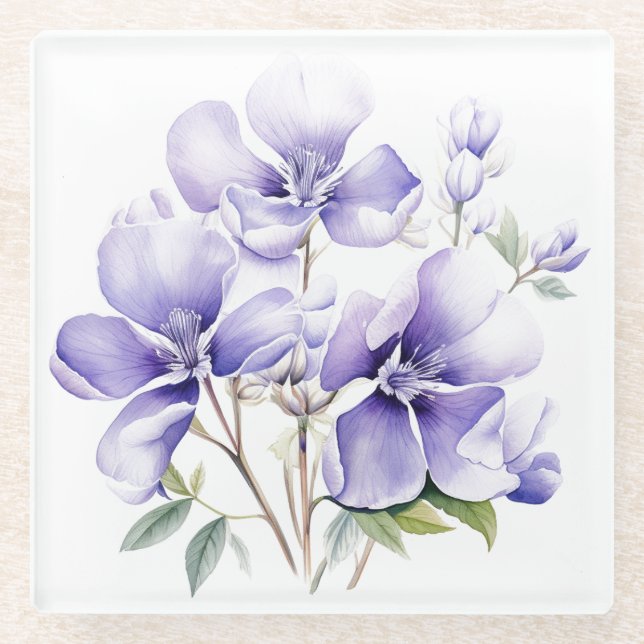 Periwinkle Flowers: "My Kitchen" Coaster (Front)