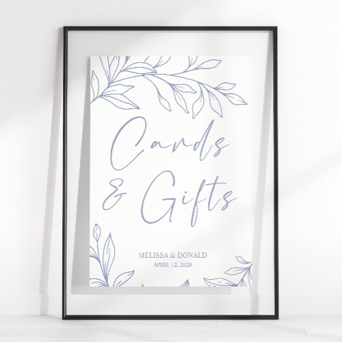 Periwinkle Flowers Simple Wedding Card  Gifts Po Poster
