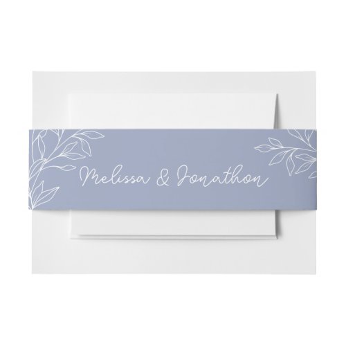 Periwinkle Flowers Wedding Invitation Belly Band