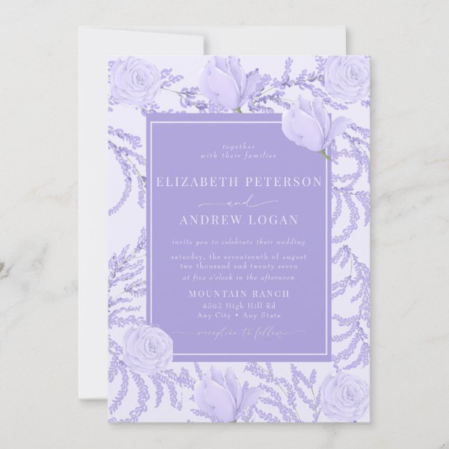 Periwinkle | Flowers Wedding Invitations (Front)