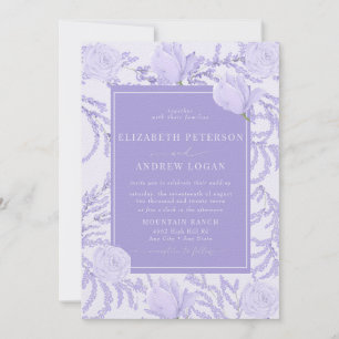 Periwinkle Flowers Wedding Invitations