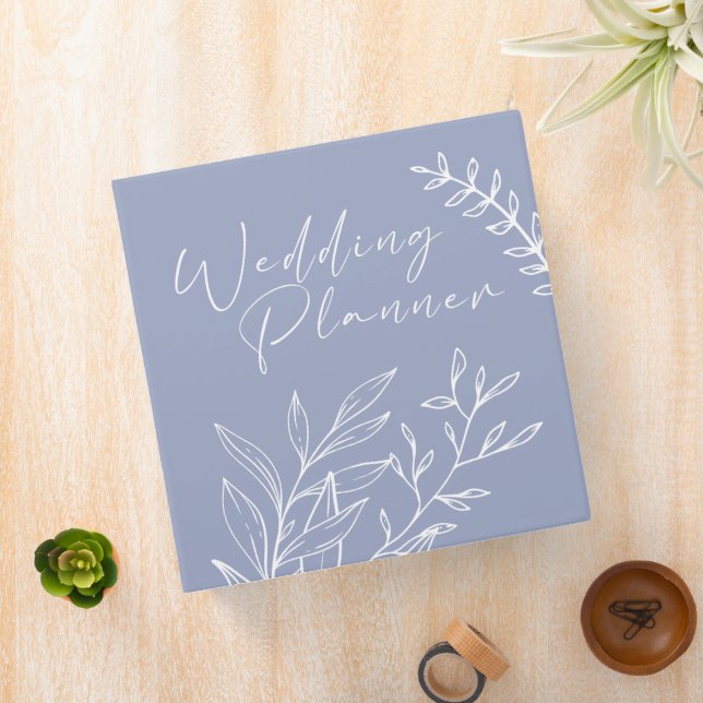 Periwinkle Flowers Wedding Planner 3 Ring Binder (In Situ)
