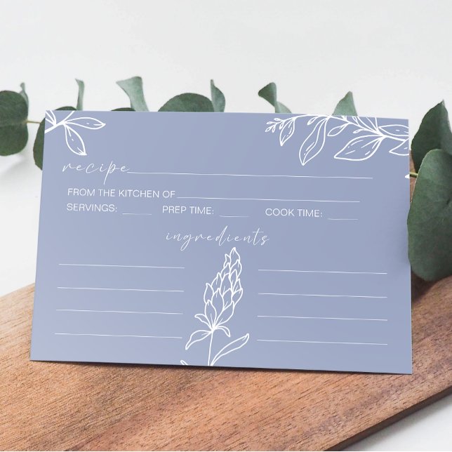Periwinkle Flowers Wedding Recipe Card (Creator Uploaded)