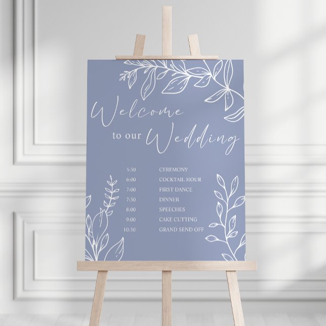 Periwinkle Flowers Wedding Schedule Poster (Creator Uploaded)