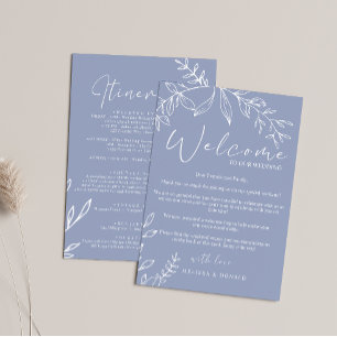 Periwinkle Flowers Welcome Letter & Itinerary Note Card