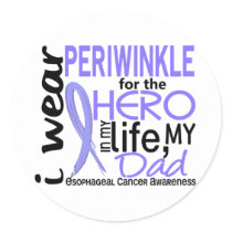Periwinkle For Hero 2 Dad Esophageal Cancer Classic Round Sticker