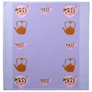 Periwinkle Fruit Teapot Teacup Teakettle napkin