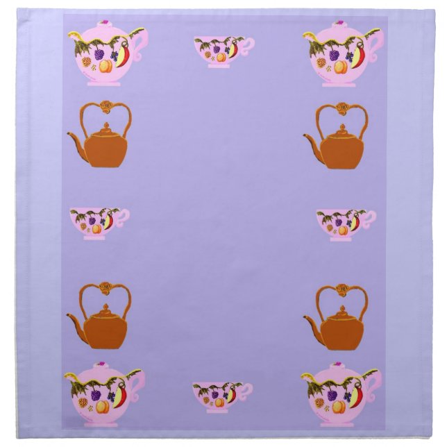 Periwinkle Fruit Teapot Teacup  Teakettle napkin (Front)