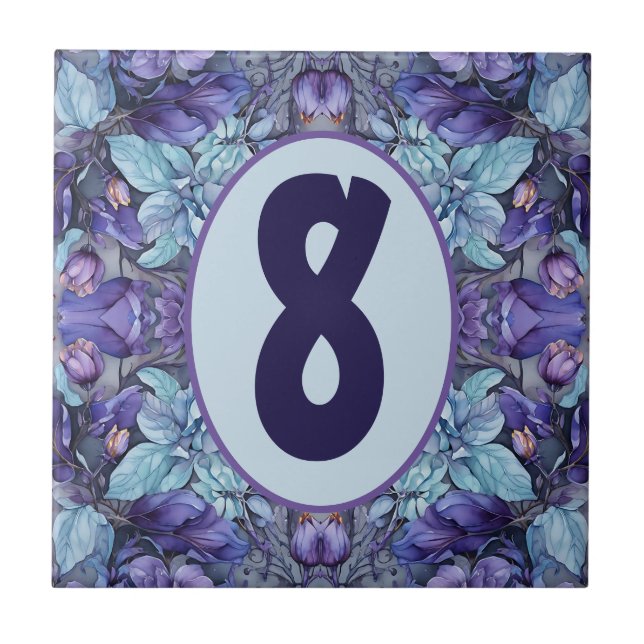 Periwinkle Garden Customizable Ceramic Tile (Front)
