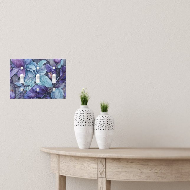 Periwinkle Garden Tripple Toggle Light Switch Cover (Creator Uploaded)