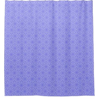 Periwinkle Geometric Flower Pattern Shower Curtain by whimsydesigns at Zazzle