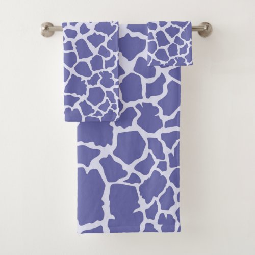 Periwinkle Giraffe Print Bath Towel Set