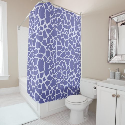 Periwinkle Giraffe Print Shower Curtain