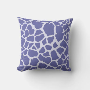 Periwinkle Giraffe Print Throw Pillow