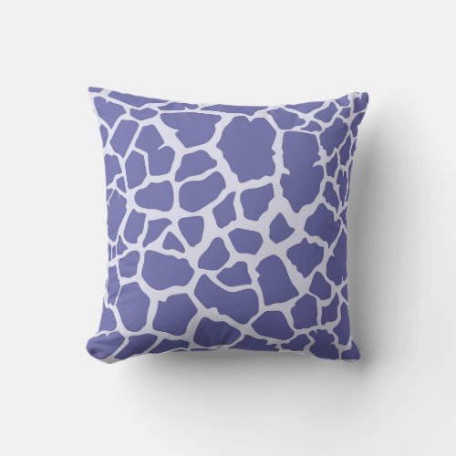 Periwinkle Giraffe Print Throw Pillow
