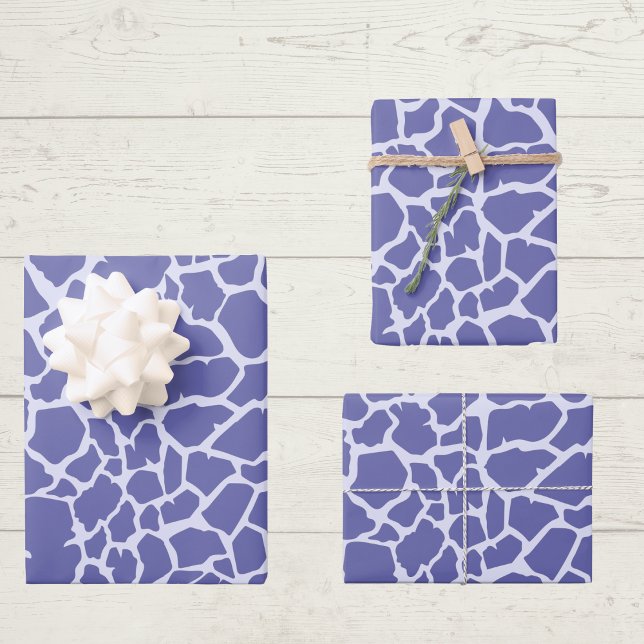 Periwinkle Giraffe Print Wrapping Paper Sheets (Creator Uploaded)