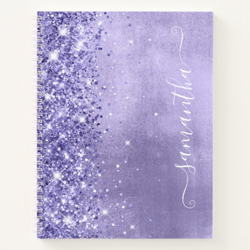 Periwinkle Glitter Lavender Blue Girly Signature Notebook