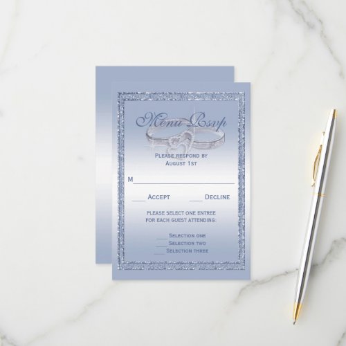 Periwinkle Glitter Silver Wedding Rings Menu