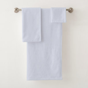 Periwinkle Gray Soft Pale White Pastel Solid Color Bath Towel Set