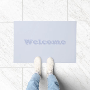 Periwinkle Gray Soft Pale White Pastel Solid Color Doormat