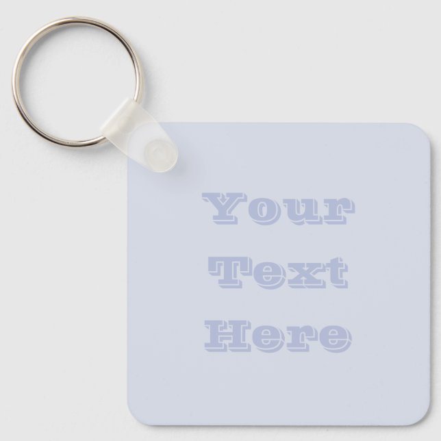 Periwinkle Gray Soft Pale White Pastel Solid Color Keychain (Front)