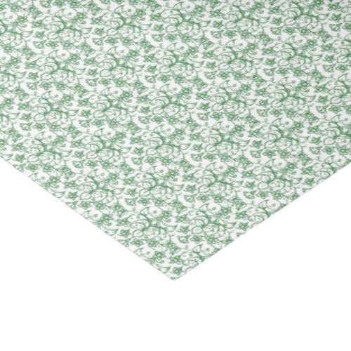 Periwinkle Green White Decorative Chic Floral Tissue Paper