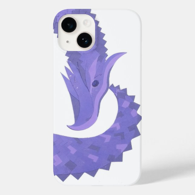 Periwinkle heart dragon on white Case-Mate iPhone case (Back)