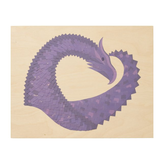 Periwinkle heart dragon wood wall decor (Front)