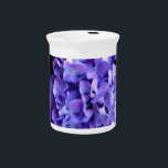 Periwinkle hydrangeas purple blue flower floral beverage pitcher<br><div class="desc">Romamtice deep purple hydrangeas- photograph by H Cooper</div>