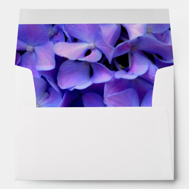 Periwinkle hydrangeas purple blue flower floral envelope (Back (Bottom))