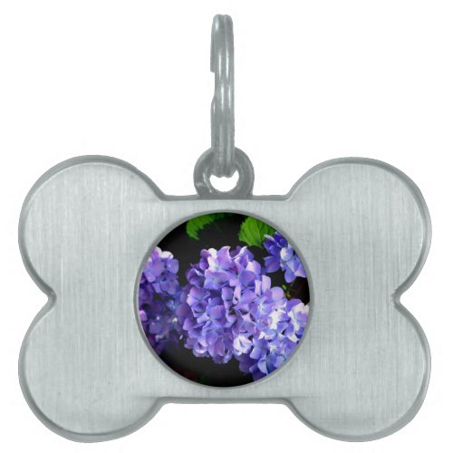 Periwinkle hydrangeas purple blue flower floral pet ID tag