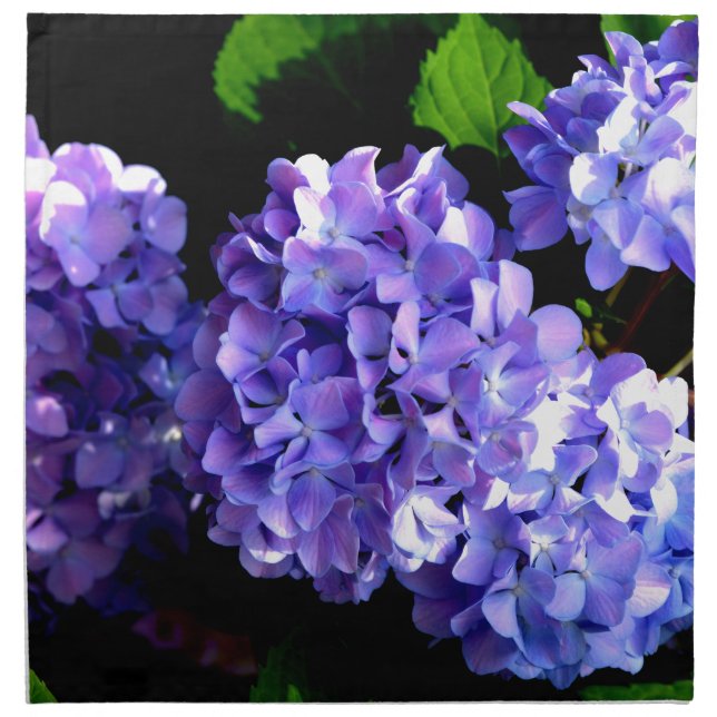 Periwinkle hydrangeas purple flowers blue flowers cloth napkin (Front)