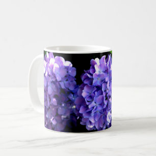 Periwinkle hydrangeas purple flowers blue flowers coffee mug