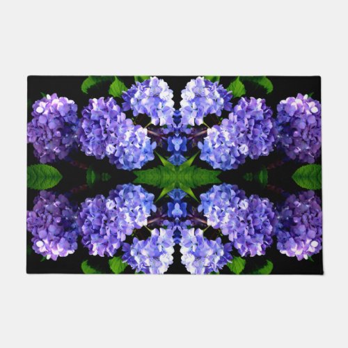 Periwinkle hydrangeas purple flowers blue flowers doormat