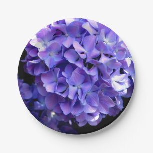 Periwinkle hydrangeas purple flowers blue flowers paper plates