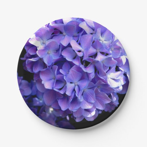 Periwinkle hydrangeas purple flowers blue flowers paper plates