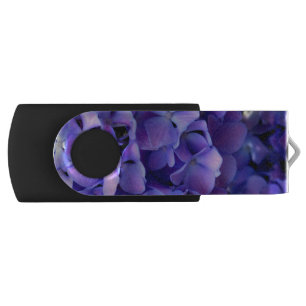 Periwinkle hydrangeas purple flowers blue flowers USB flash drive