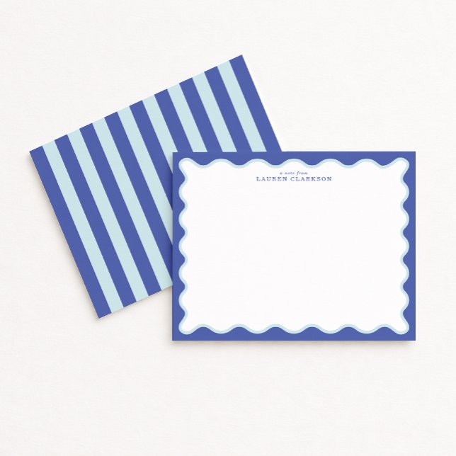 Periwinkle & Icy Blue Wavy Border Note Card (Creator Uploaded)