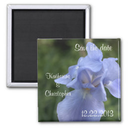 Periwinkle Iris Floral Save the Date Wedding Magnet