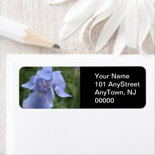 Periwinkle Iris Floral Wedding Address Labels