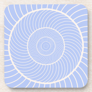 Periwinkle lilac cream spiral snail fibonacci beverage coaster