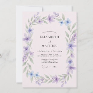 Periwinkle Lilac Vine Wedding Invitation