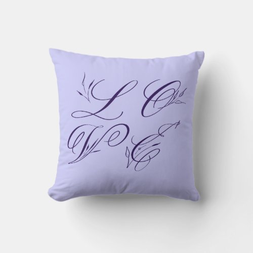 Periwinkle LOVE Throw Pillow