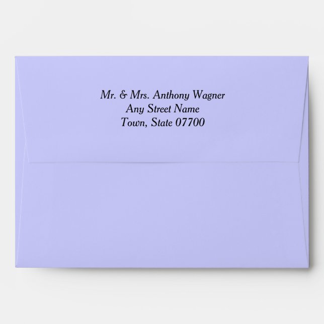 Periwinkle Love Wedding Envelope (Back (Top Flap))
