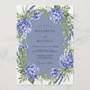 Periwinkle Lush Botanical Wedding Invitation