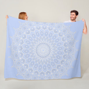 Periwinkle Mandala - Bora in Juniper Berry Fleece Blanket