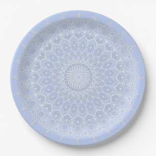 Periwinkle Mandala - Bora in Juniper Berry Paper Plates
