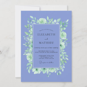 Periwinkle Misty Floral Romance Wedding Invitation