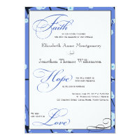 Periwinkle Modern Christian Wedding Invitations